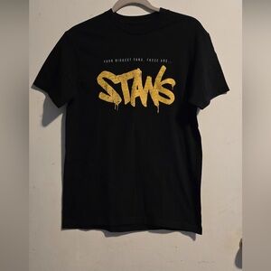 Black T-Shirt with Gold Graphic